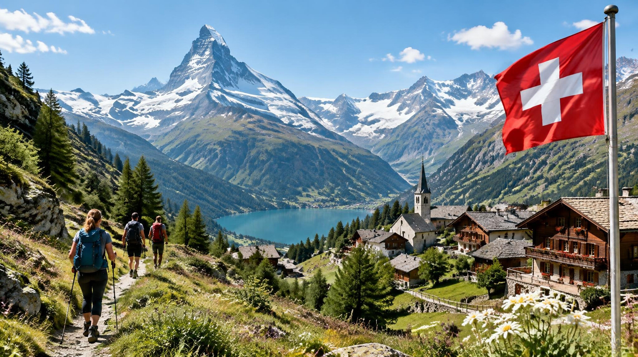 swiss landscape mountains