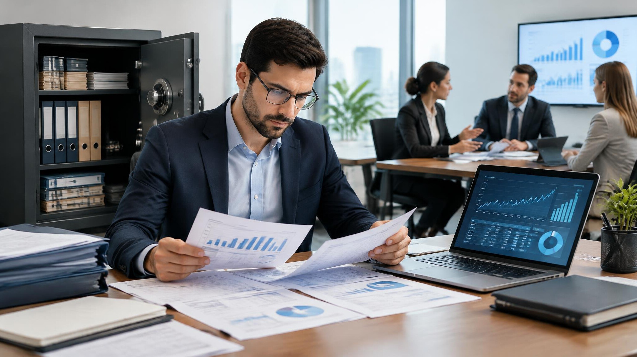 person reviewing financial papers